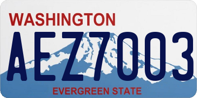 WA license plate AEZ7003