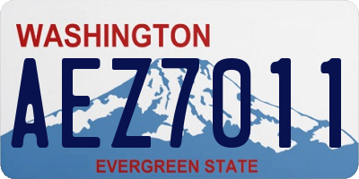 WA license plate AEZ7011