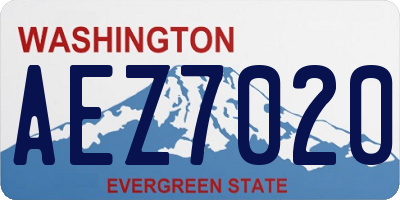 WA license plate AEZ7020