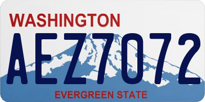 WA license plate AEZ7072