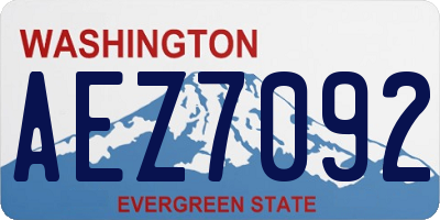 WA license plate AEZ7092