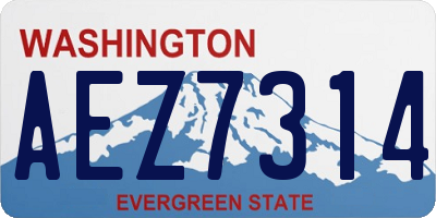 WA license plate AEZ7314