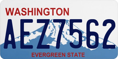 WA license plate AEZ7562