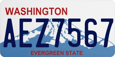 WA license plate AEZ7567