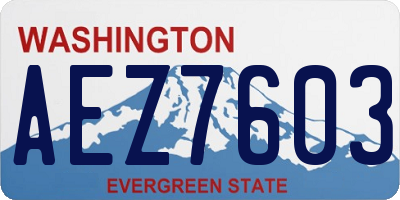 WA license plate AEZ7603