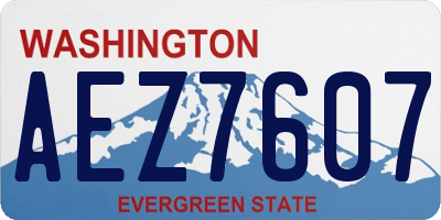 WA license plate AEZ7607