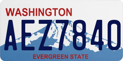 WA license plate AEZ7840