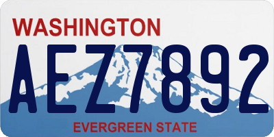 WA license plate AEZ7892