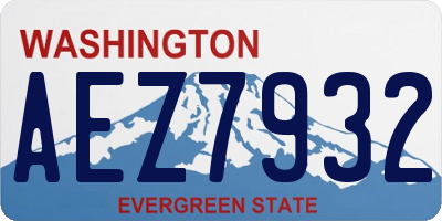 WA license plate AEZ7932