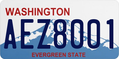 WA license plate AEZ8001