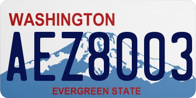 WA license plate AEZ8003