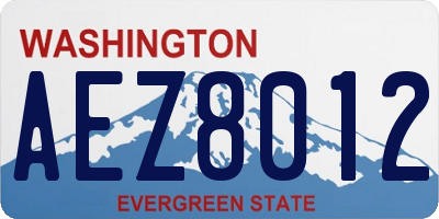 WA license plate AEZ8012