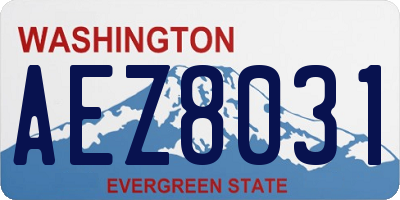 WA license plate AEZ8031