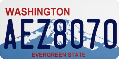 WA license plate AEZ8070