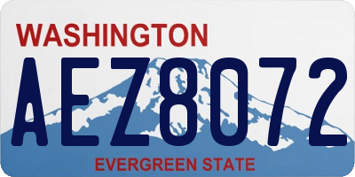 WA license plate AEZ8072
