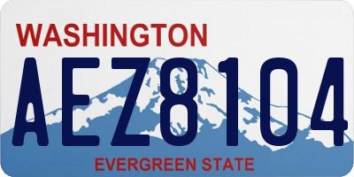 WA license plate AEZ8104