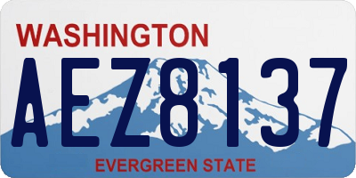 WA license plate AEZ8137