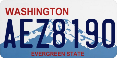 WA license plate AEZ8190