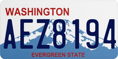 WA license plate AEZ8194