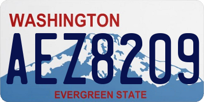WA license plate AEZ8209