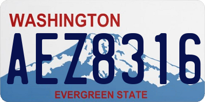 WA license plate AEZ8316