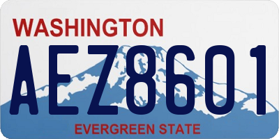 WA license plate AEZ8601
