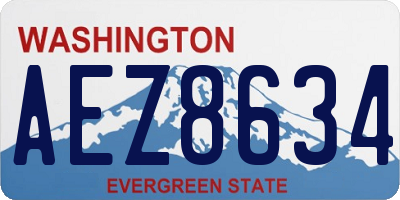 WA license plate AEZ8634