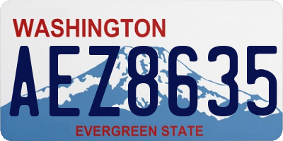 WA license plate AEZ8635