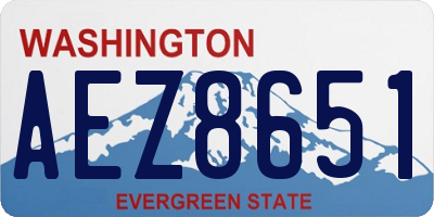 WA license plate AEZ8651