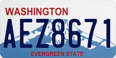 WA license plate AEZ8671