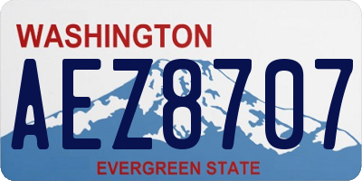 WA license plate AEZ8707