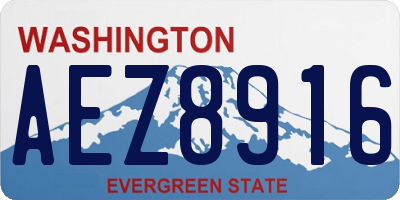 WA license plate AEZ8916