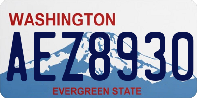 WA license plate AEZ8930