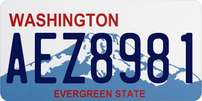 WA license plate AEZ8981