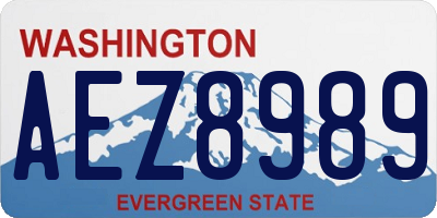 WA license plate AEZ8989