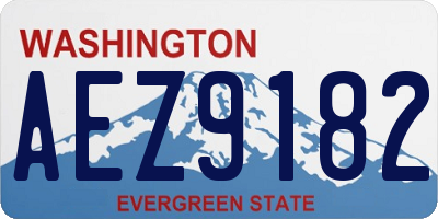 WA license plate AEZ9182