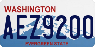 WA license plate AEZ9200
