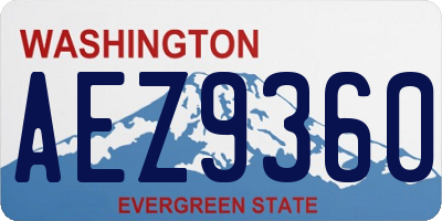 WA license plate AEZ9360
