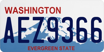 WA license plate AEZ9366