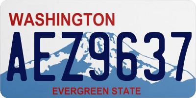 WA license plate AEZ9637