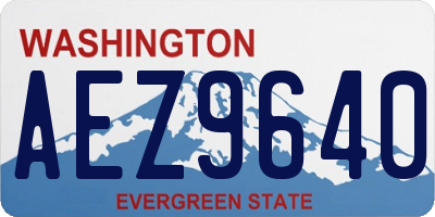 WA license plate AEZ9640