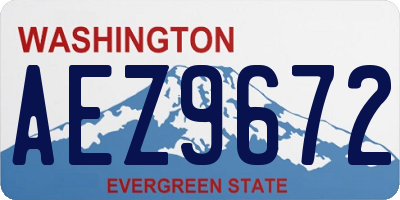 WA license plate AEZ9672