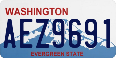 WA license plate AEZ9691