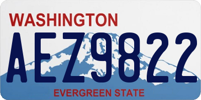 WA license plate AEZ9822