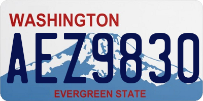 WA license plate AEZ9830