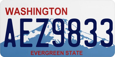 WA license plate AEZ9833