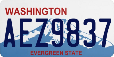 WA license plate AEZ9837