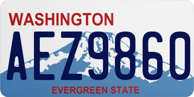 WA license plate AEZ9860