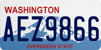 WA license plate AEZ9866