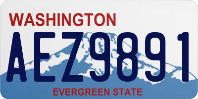 WA license plate AEZ9891
